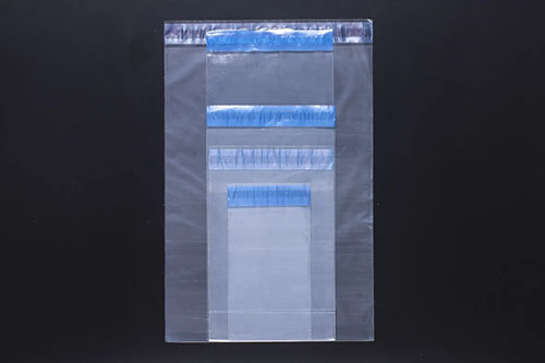 Saco biodegradável 25 x 35 + 3 aba x 0,06 com fita permanente - 1KG